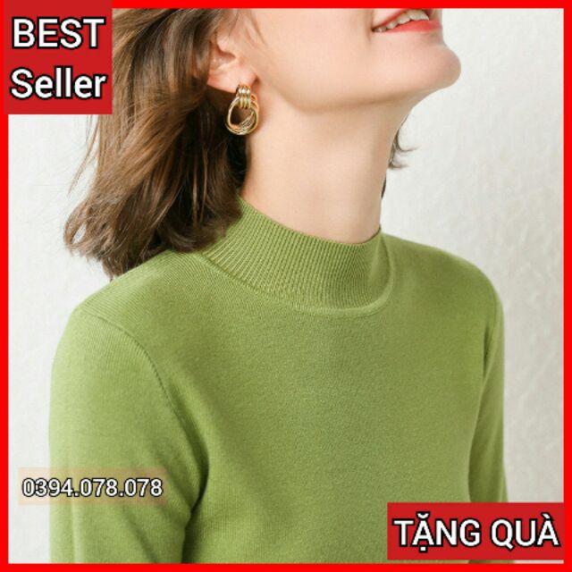 ÁO LEN NỮ CỔ CAO 3 PHÂN HÀNG XUẤT ĐẸP ( Hàng Quảng Châu)
