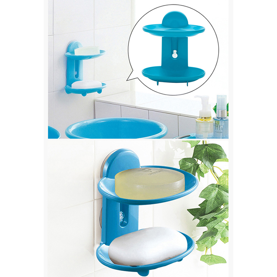 Giá Đựng Xà Bông 2 Tầng Hút Chân Không Tiện Lợi - Nội Địa Nhật Bản