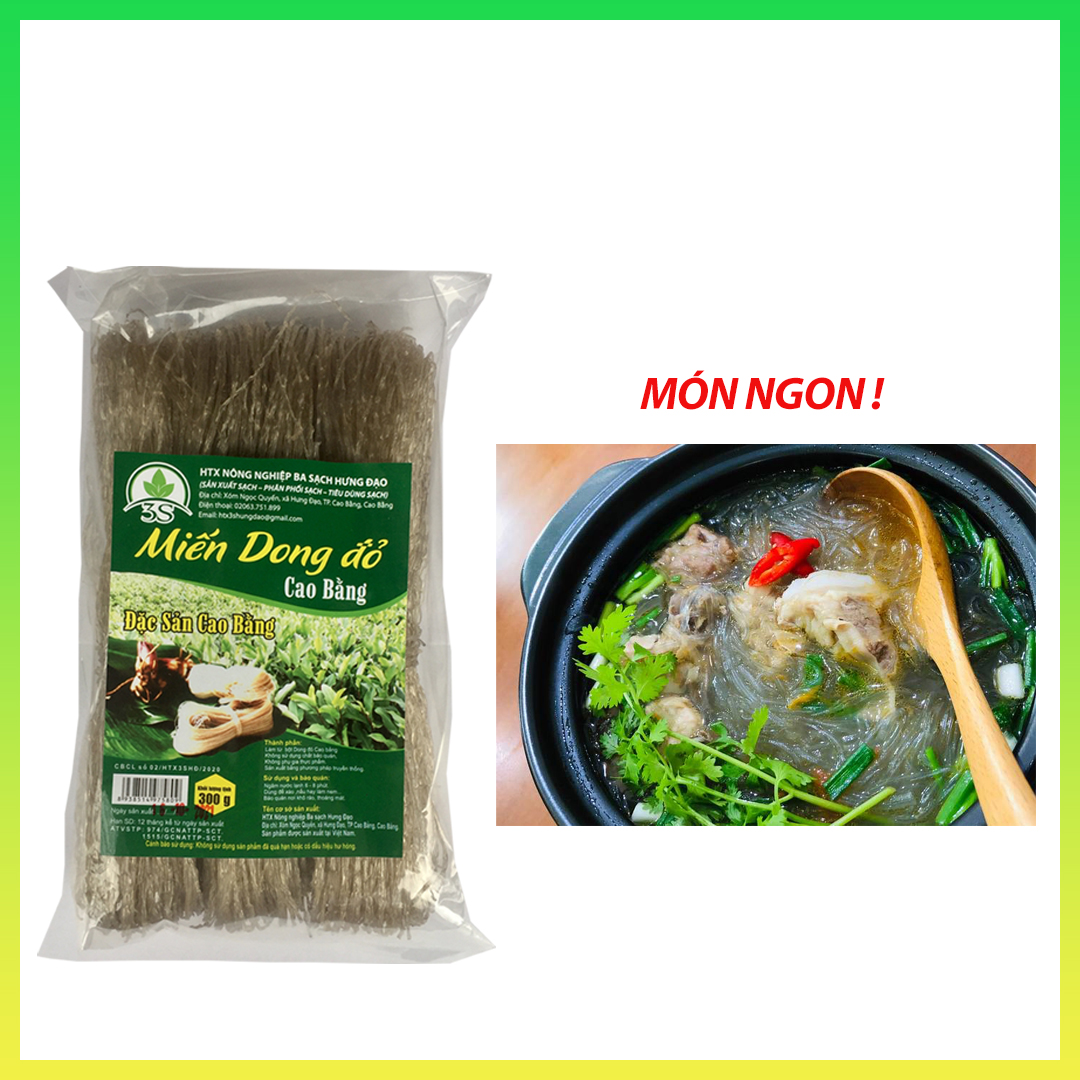 Miến dong cao bằng / Miến phia đén Gói 300G / Dai ngon làm từ củ dong riềng tự nhiên