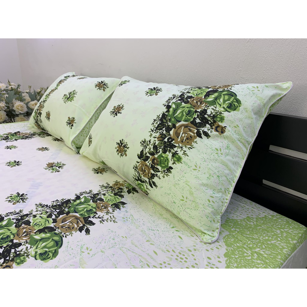 Drap Giường Ga Giường May Từ Vải Cotton Thắng Lợi Mẫu Mới Mát Mềm Mịn Đẹp Vượt Thời Gian - Mẫu Hoa Nhí Xanh