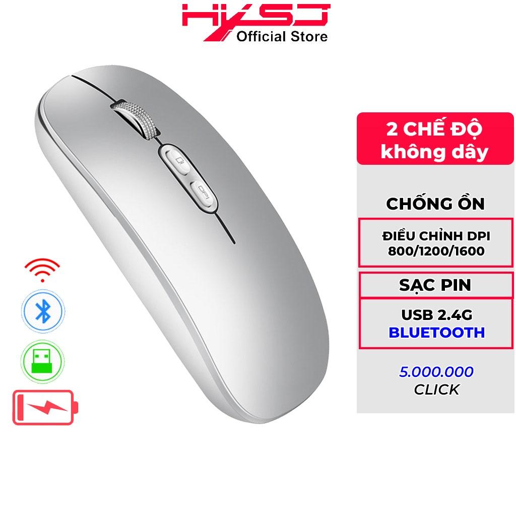 Chuột không dây bluetooth HXSJ M103B sạc pin siêu mỏng không gây tiếng ồn chuyên dùng cho Máy tính, pc, Laptop, Tivi - HÀNG CHÍNH HÃNG