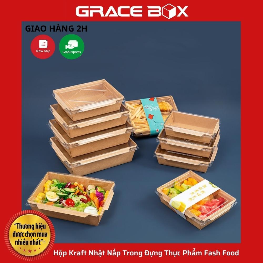 Lốc 10 Hộp Kraft Nhật Nắp Trong Đựng Thực Phẩm Fash Food