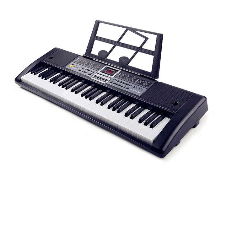 Đàn piano điện 61 phím kèm sạc, micro và giá đỡ nhạc lý