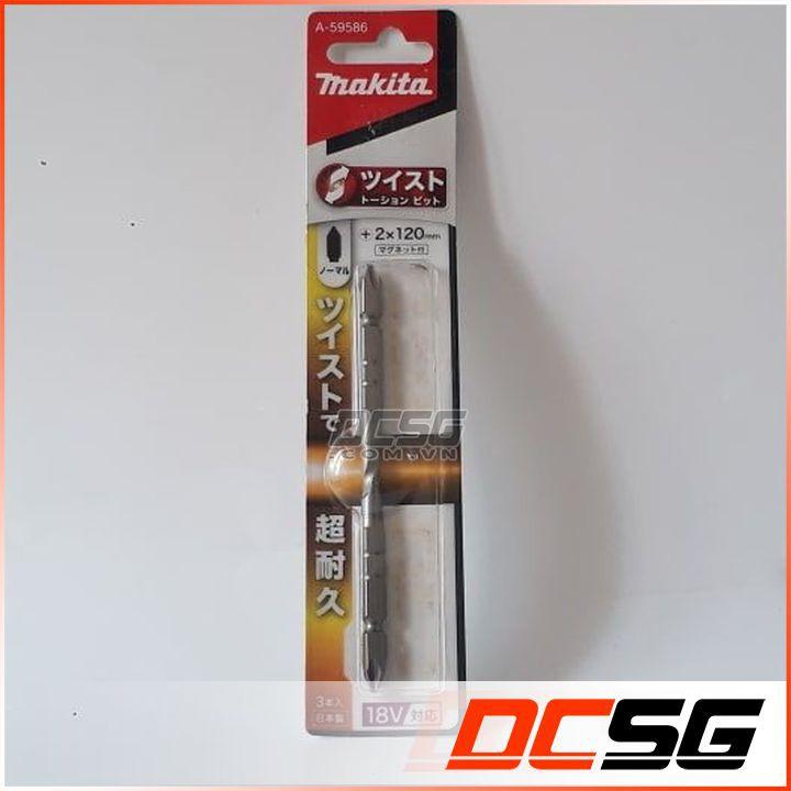 Mũi vít 2 đầu Torsion bạc 1/4" PH2x120mm Makita A-59586