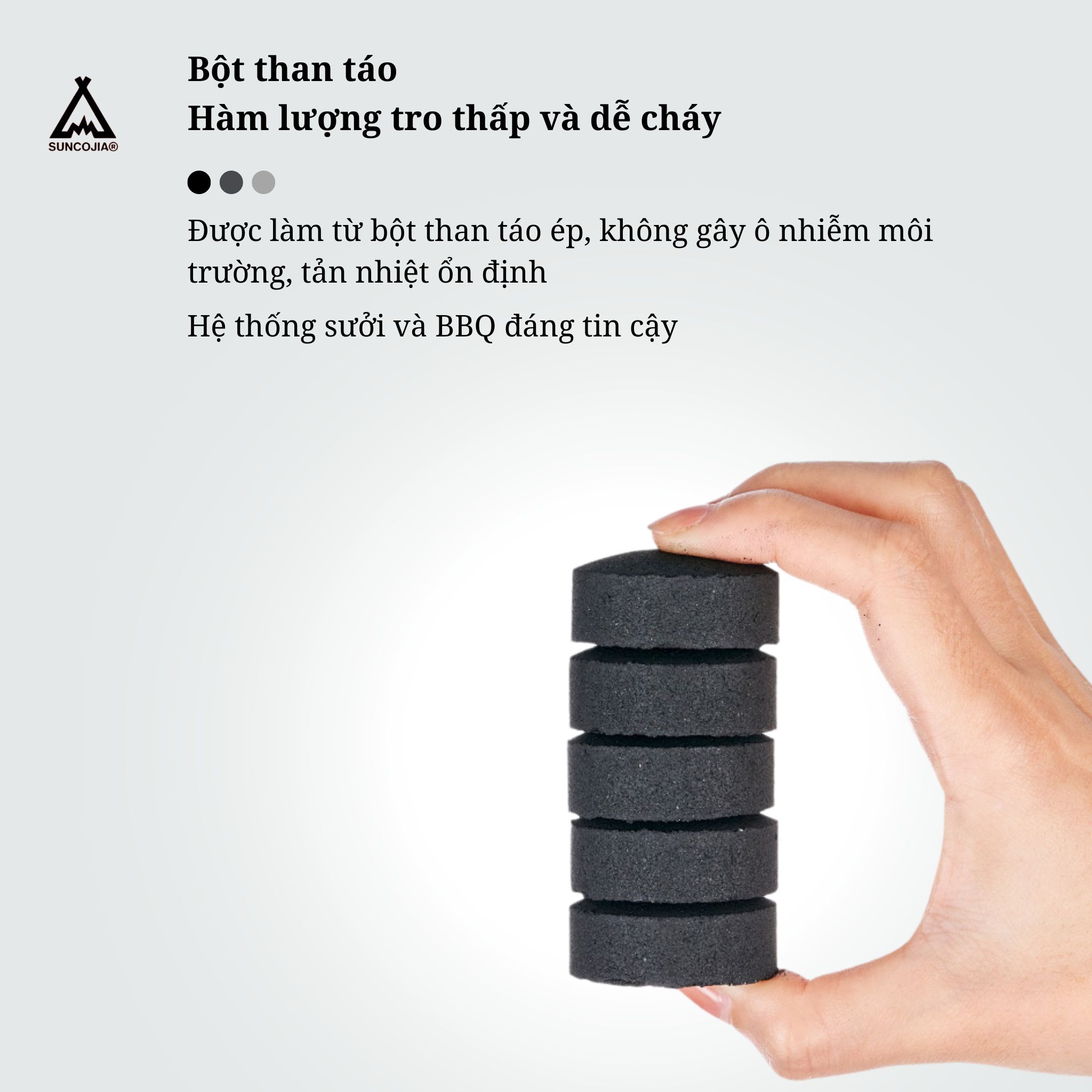 Than cháy nhanh 3s hộp 80 viên to, ít khói, phù hợp để nướng thịt và nấu trà thời gian sử dụng 90p