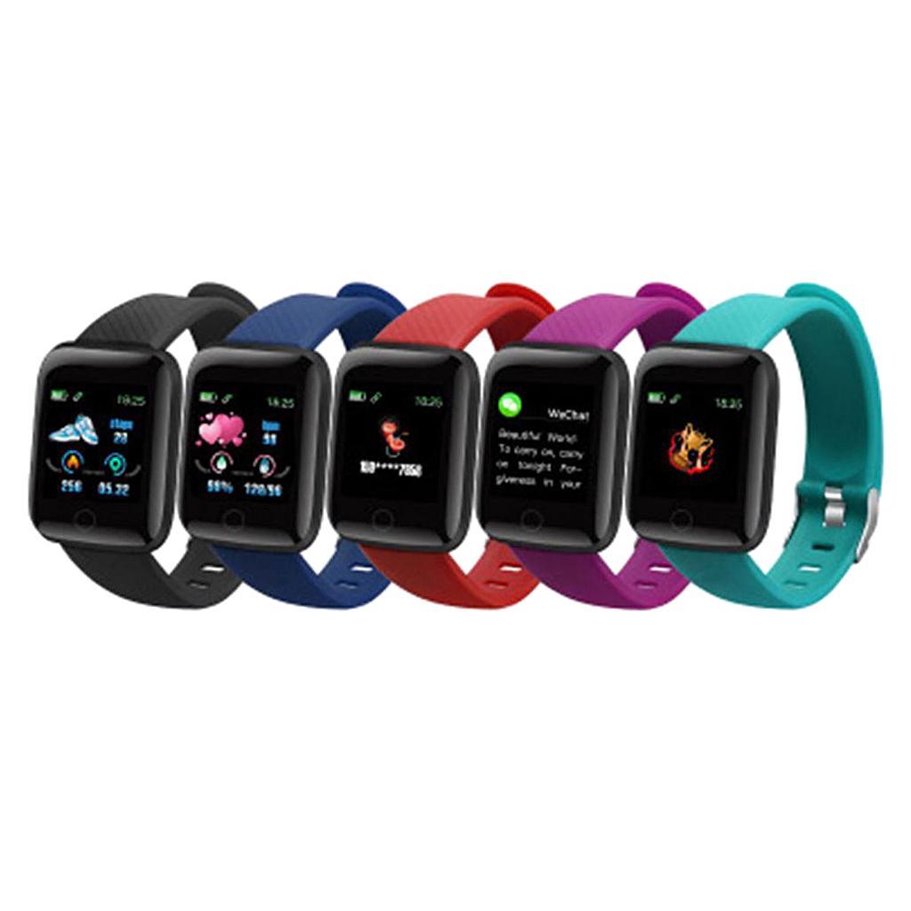 2pcs Sport Fitness Tracker Smart Heart Rate Monitor Black 116 plus