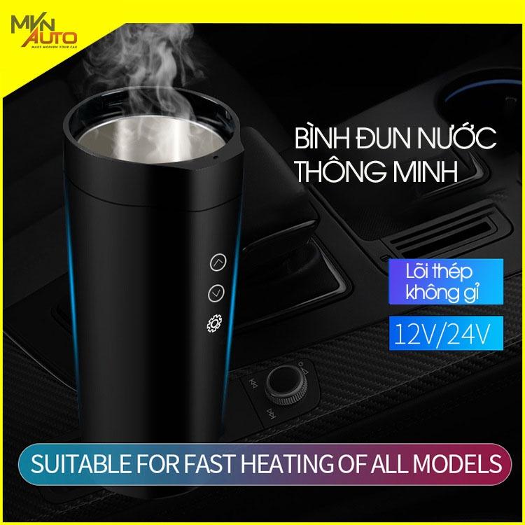 Cốc Đun Nước Nóng Cảm Ứng Trên Ô Tô ,Bình Nấu Nước Không Gỉ Tùy Chỉnh Nhiệt Độ . Mvn Auto
