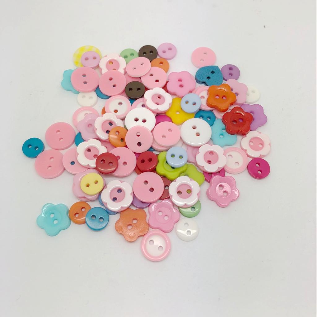 100 Chiếc Hỗn Hợp Hoa Hình Tròn Nhựa May Hàng Nút Gài Hàng Thủ Công Nghệ Thuật Trang Trí