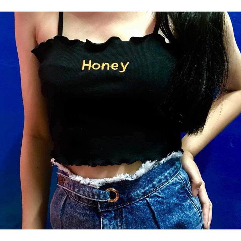 Áo 2 dây thêu Honey cực xinh(kèm ảnh thật