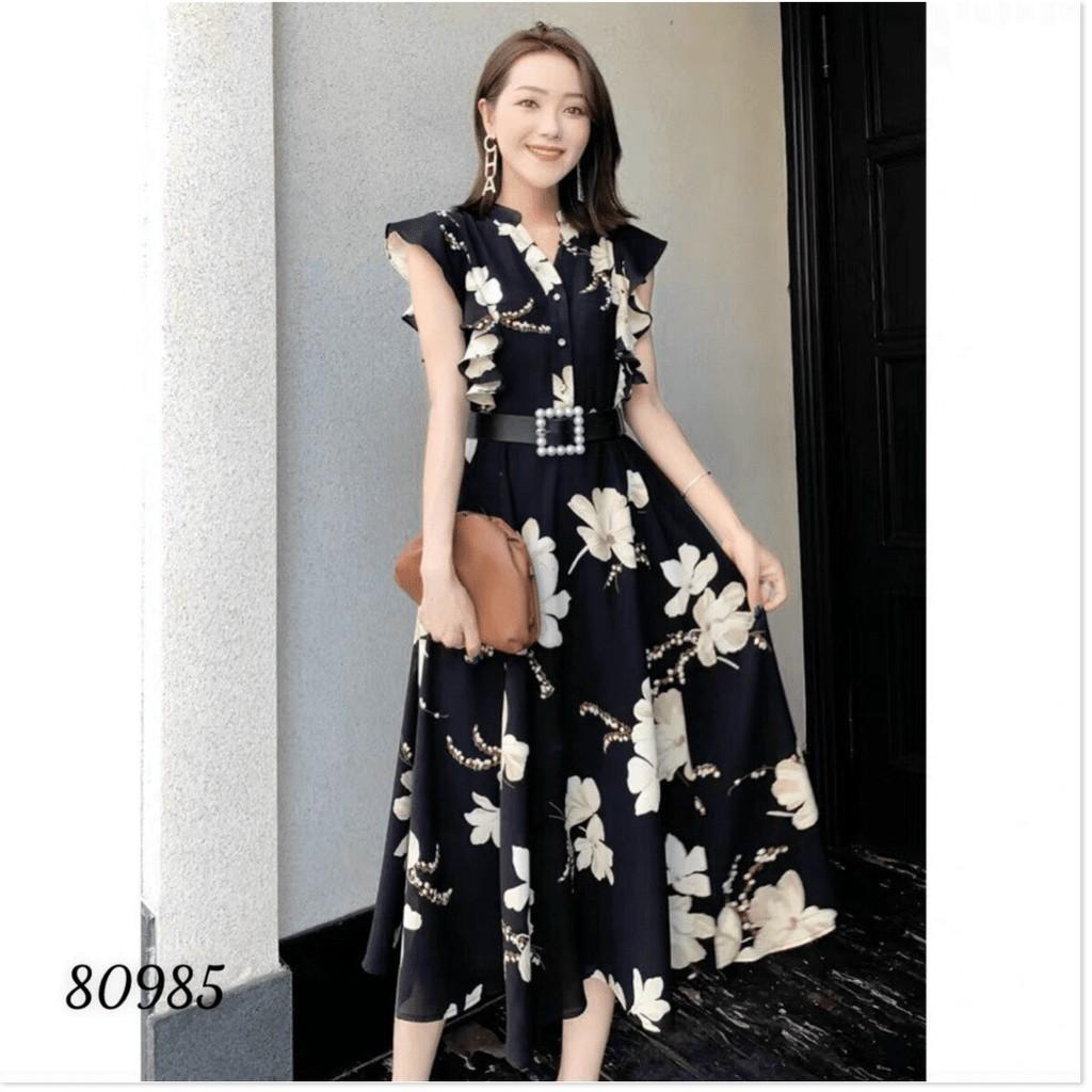 ĐẦM XÒE LỤA HOA KÈM DẬY LỤA HOA CỘT EO SIÊU ĐẸP DÀNH CHO CÁC QUÝ PHU NHÂN THỜI TRANG MỚI NHẤT HIỆN NAY