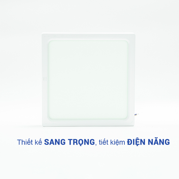 Đèn LED Ốp Trần Nổi Vuông Vỏ Trắng công suất 6W, 12W, 18W, 24W TLC Lighting - Ánh sáng Trắng/Vàng/3 màu - Sử dụng phòng bếp, phòng tắm, hành lang, cầu thang, ban công