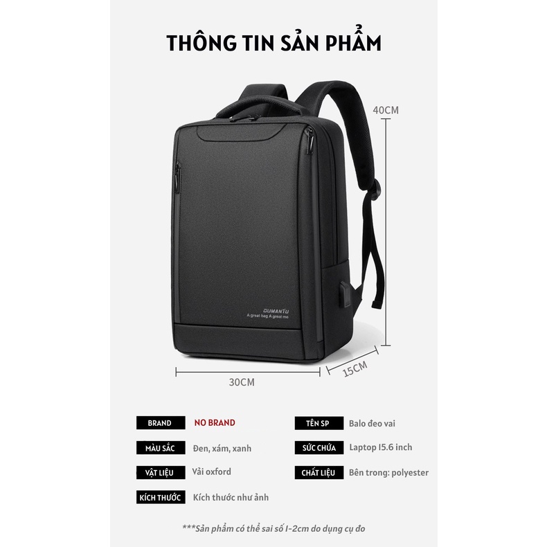 Balo Laptop Công Sở Nam Nữ , Ngăn Laptop 15'6 inch-Dru-hàng chính hãng