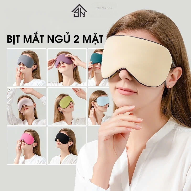 Bịt Che Mắt Ngủ Kèm Bịt Tai Văn Phòng, Trên Xe Ô tô, Máy Bay, Thoáng Khí, Mềm Mại Cho Giấc Ngủ Ngon, Mặt Nạ Ngủ. Du Lịch Dã Ngoại Phượt Thiền