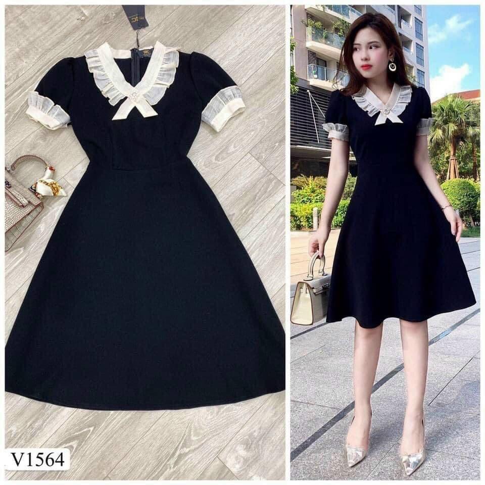 Đầm Dáng Xòe Cổ Kiểu Thiết Kế Tiểu Thư Sang Trọng Tinh Tế Thời Trang Thích Hợp Du Lịch Dự Tiệc Sự Kiện