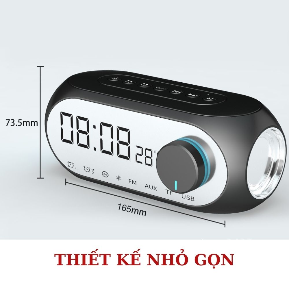 Loa bluetooth BEARTEK CLO01 hiển thị đồng hồ màn hình tráng gương đèn led nghe đài ,fm, radio,báo thức – Hàng nhập khẩu