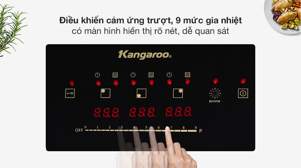 Bếp Từ Hồng Ngoại 3 Vùng Nấu Lắp Âm Kangaroo KG446i - Hàng Chính Hãng