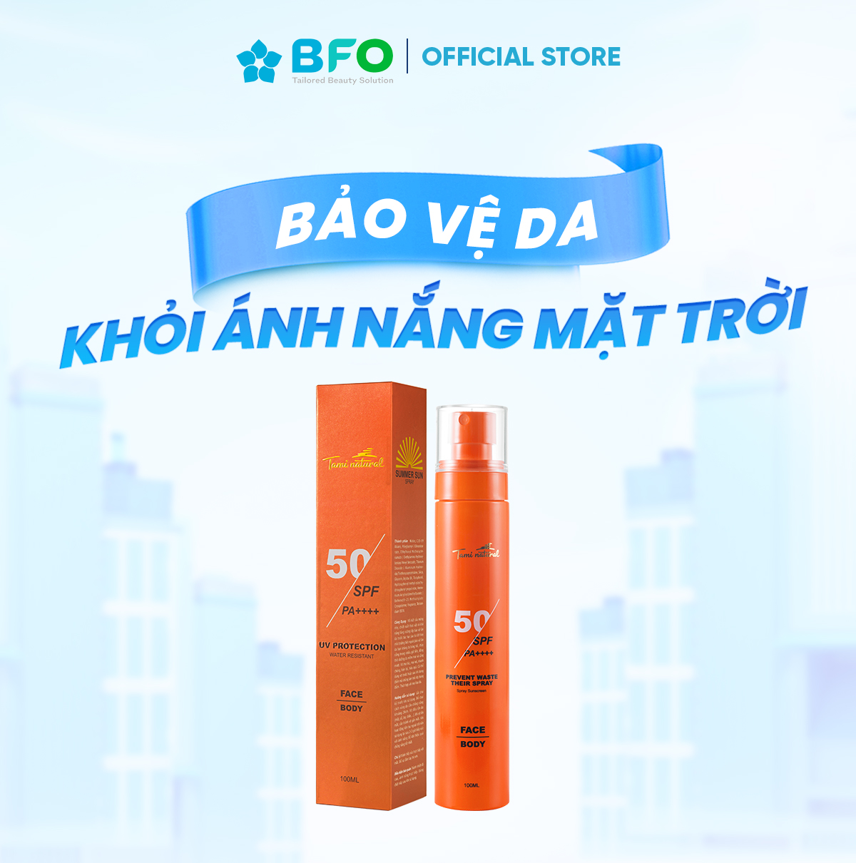 Xịt Chống Nắng Bảo Vệ Da Tối Ưu Summer SUN Spray SPF 50 PA++++ 100ml