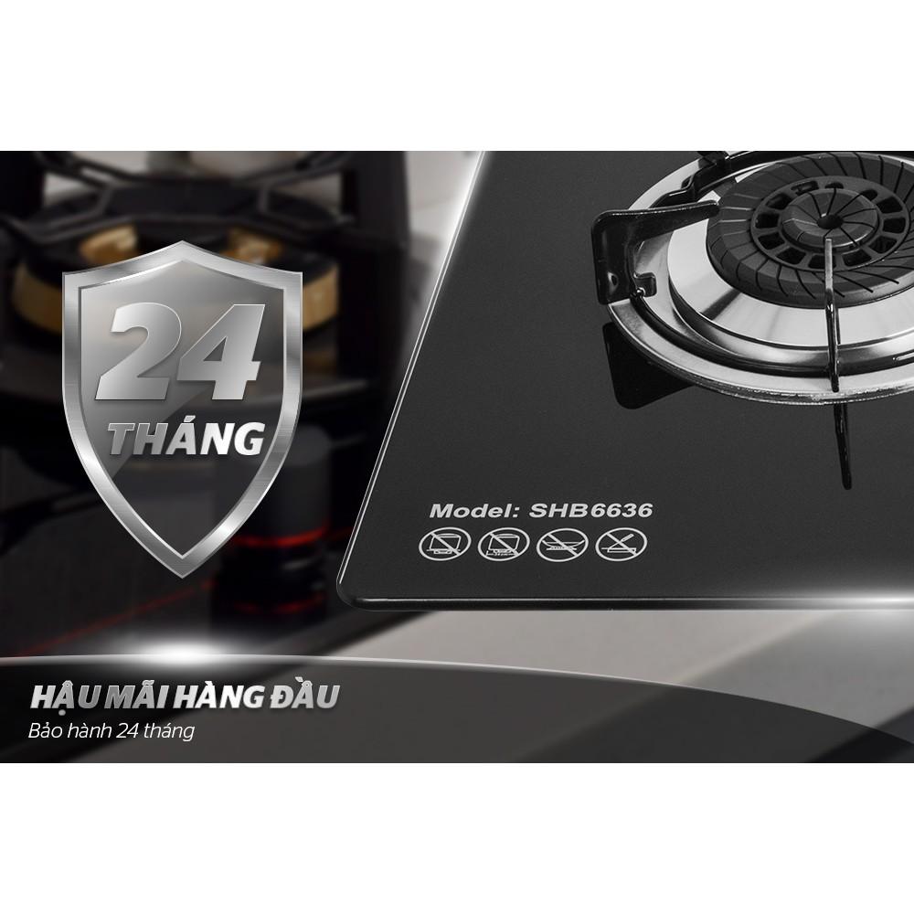 Bếp gas âm cao cấp Sunhouse SHB6636, Mặt kính cường lực siêu bền, Có cảm biến tự động ngắt gas, Bảo hành 2 năm tại nhà - Hàng chính hãng