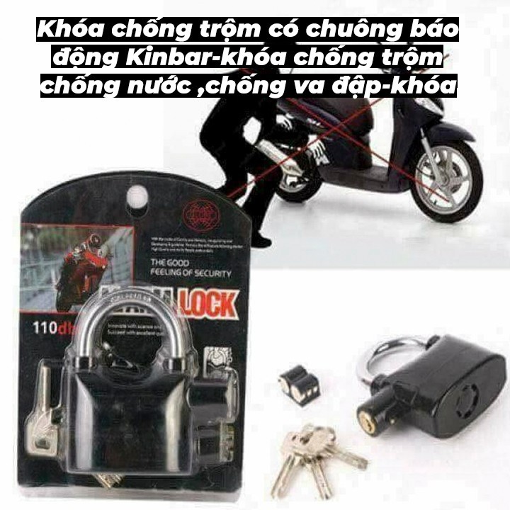 Khóa Chống Trộm Thông Minh Chất Liệu Hợp Kim Có Còi Hú, Bảo Vệ Xe Máy, Nhà Cửa, Tài Sản Khỏi Bị Trộm Cắp