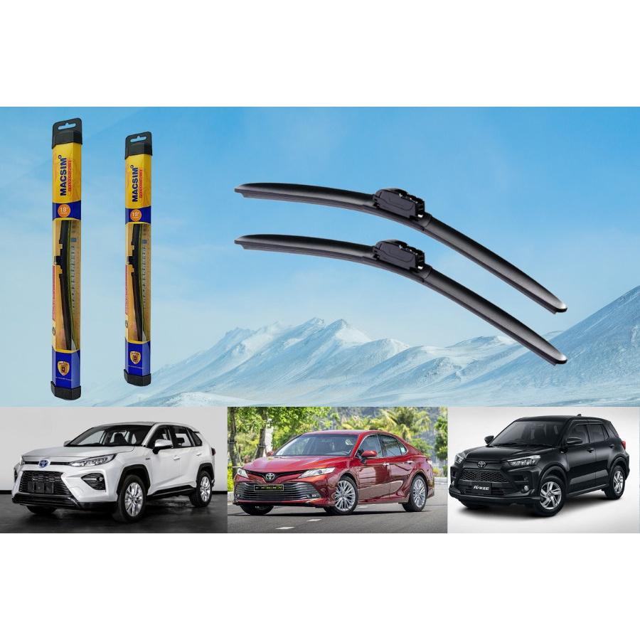 Combo cần gạt nước mưa ô tô Nano Silicon Macsim cho xe Toyota RAV4 released 2009-2015