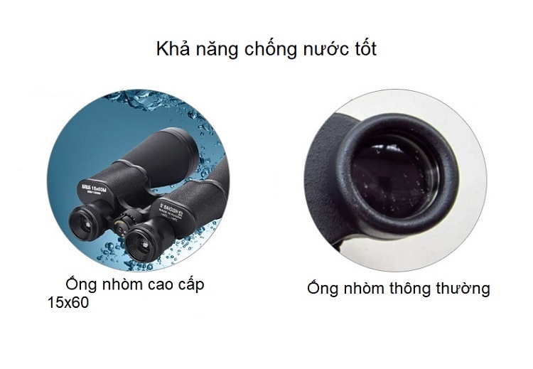 Ống nhòm cao cấp 15x60 du lịch hình ảnh sắc nét, độ phân giải cao, có khả năng chống nước, tầm nhìn xa ( Tặng kèm 03 nút kẹp cao su đa năng ngẫu nhiên )