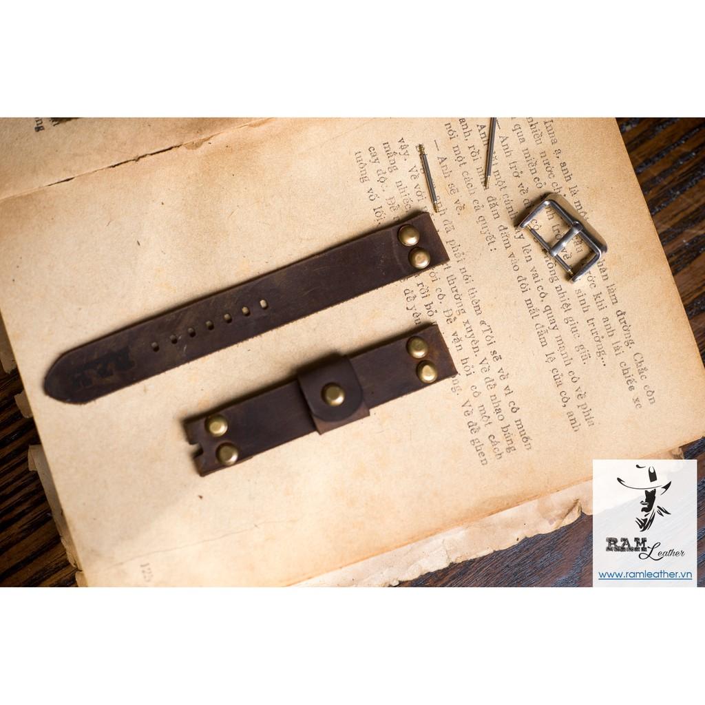 DÂY ĐỒNG HỒ PHI CÔNG DA SÁP NGỰA ĐIÊN CỰC CHẤT – RAM PILOT SÁP NGỰA – SIZE 22MM