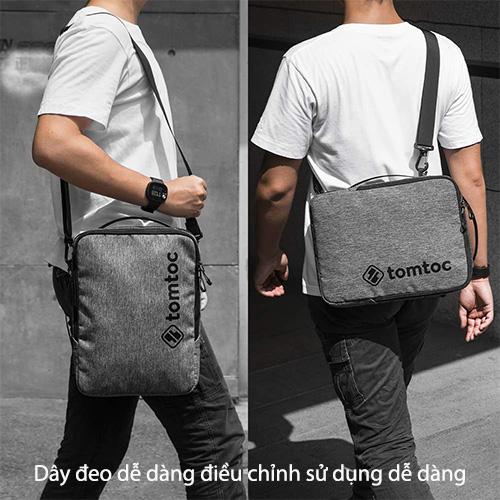 TÚI ĐEO CHÉO TOMTOC (USA) URBAN SHOULDER BAGS DÀNH CHO MACBOOK, LAPTOP 15″16″ GRAY chống sốc tối ưu - HÀNG CHÍNH HÃNG