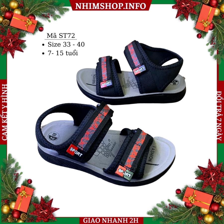Giày Sandal bé trai quai ngang thể thao năng động và cá tính dép quai dán xé linh hoạt siêu nhẹ êm chân cho trẻ em học sinh 7 8 9 10 11 12 tuổi đi học màu đỏ đen thời trang dễ phối đồ ST72