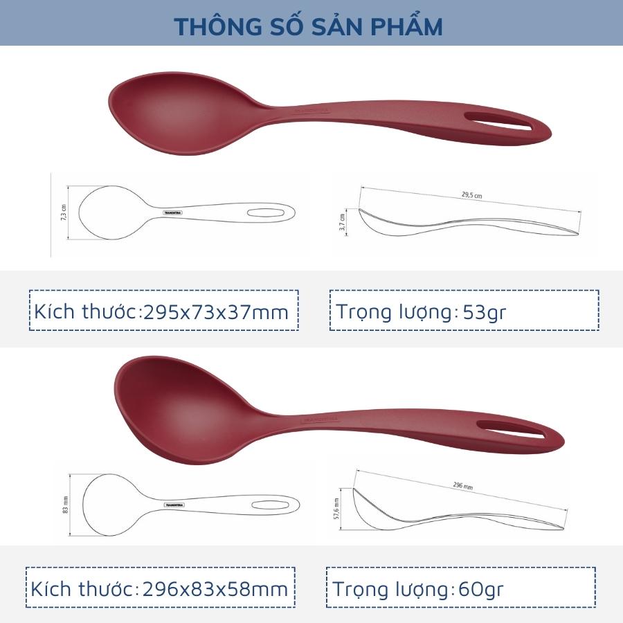 Bộ Dụng Cụ Muôi Vá Muỗng Nấu Ăn 5 Món Thương Hiệu Tramontina Chất Liệu Nhựa An Toàn Chịu Nhiệt Sản Xuất Tại Brazil