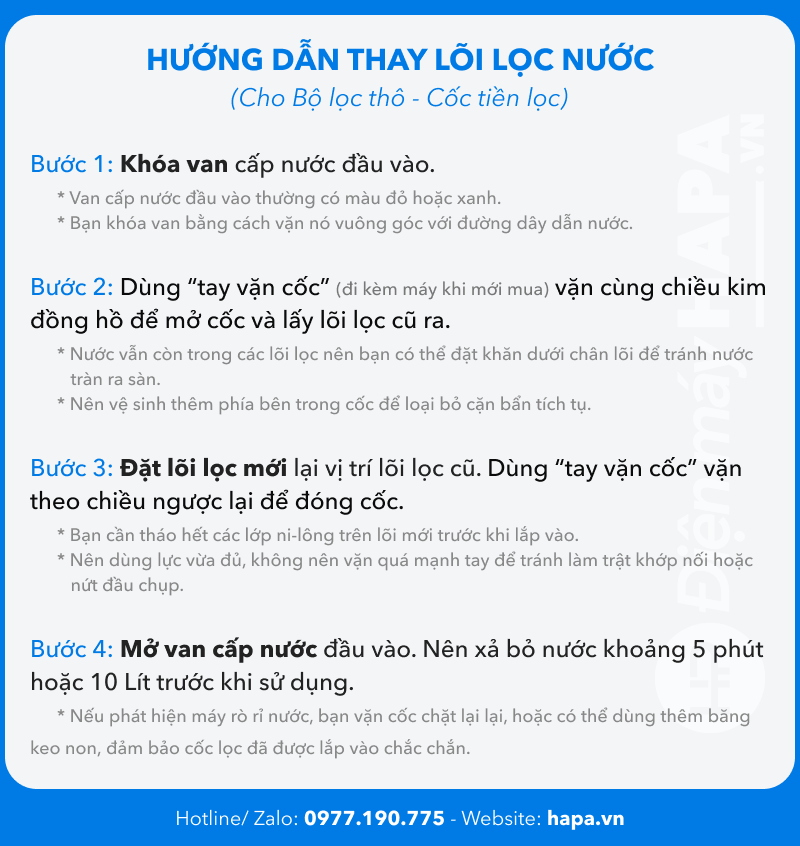 Bộ 3 Lõi Lọc Nước 20 inch 1-2-3, Lọc Thô Đầu Nguồn, Sinh Hoạt, Tiền Lọc 123 20in - Hàng Chất Lượng