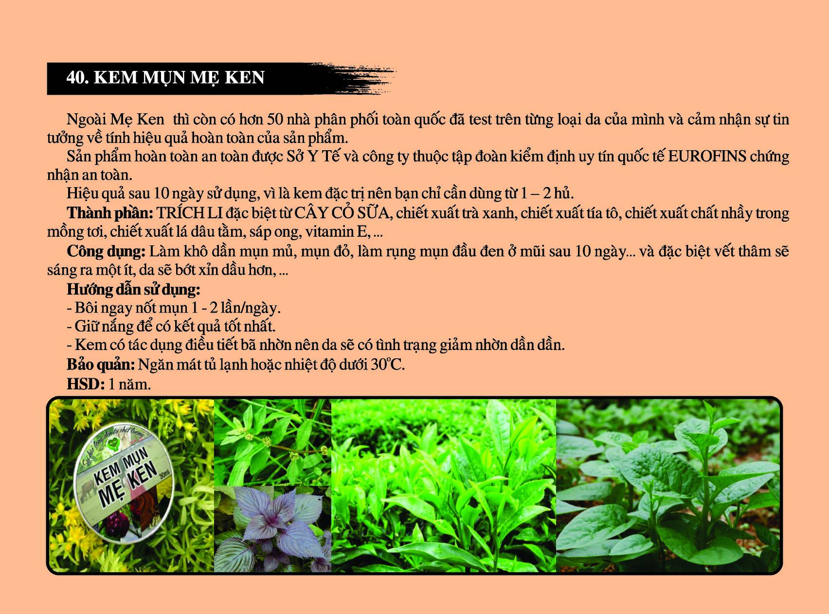 KEM MỤN MẸ KEN 30ml