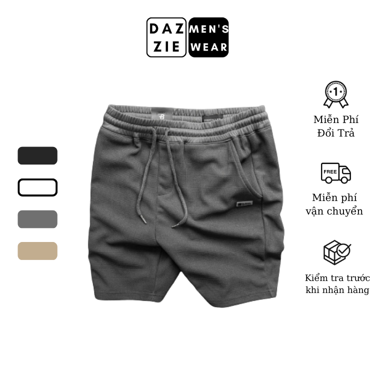 Quần Short Thun Nam Dazzzie Chất Vải Thun Xốp Tổ Ong Mát Mẻ Thoải Mái