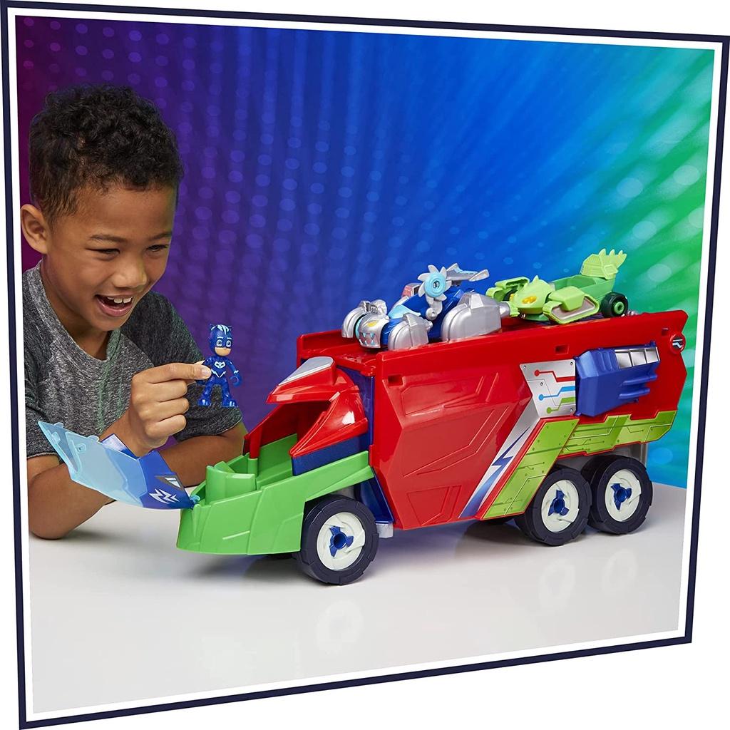 Đồ chơi mô hình PJ Masks PJ Launching Seeker Preschool Toy, Transforming Vehicle Playset with 2 Cars, 2 Action Figures