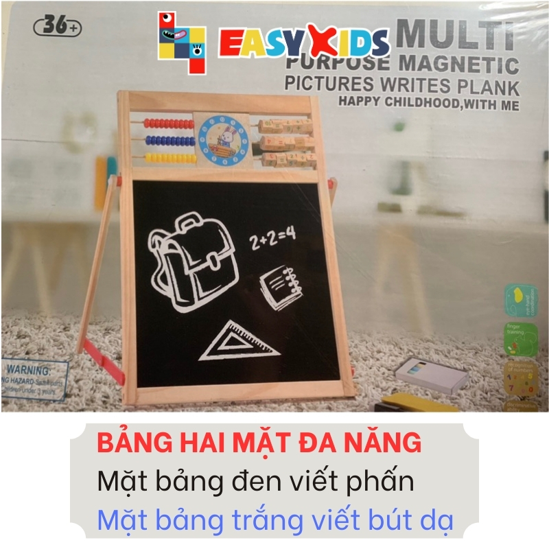 Bảng Viết Bảng Học Chữ Cái Tiếng Việt Cho Bé, Bảng Ghép Số, Chữ Cái, Phép Tính 2 Mặt Đa Năng Kèm Phấn, Khăn Lau