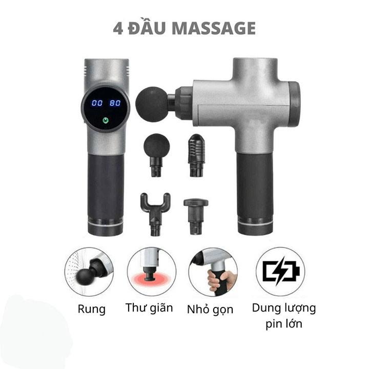 Máy Massage Fascial 4 Đầu 6 Chế Độ - Trị Nhức Mỏi Vai Gáy, Đau Giãn Căng Cơ - Hàng Chất Lượng KST