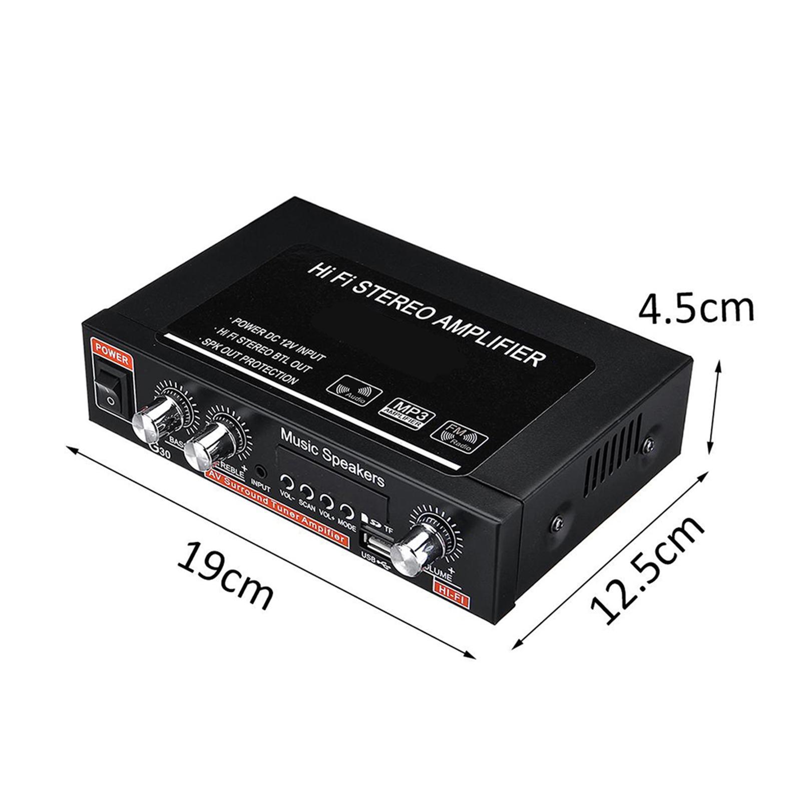 Professional Mini 400W + 400W Audio Power Amplifier Receiver for Car CD DVD
