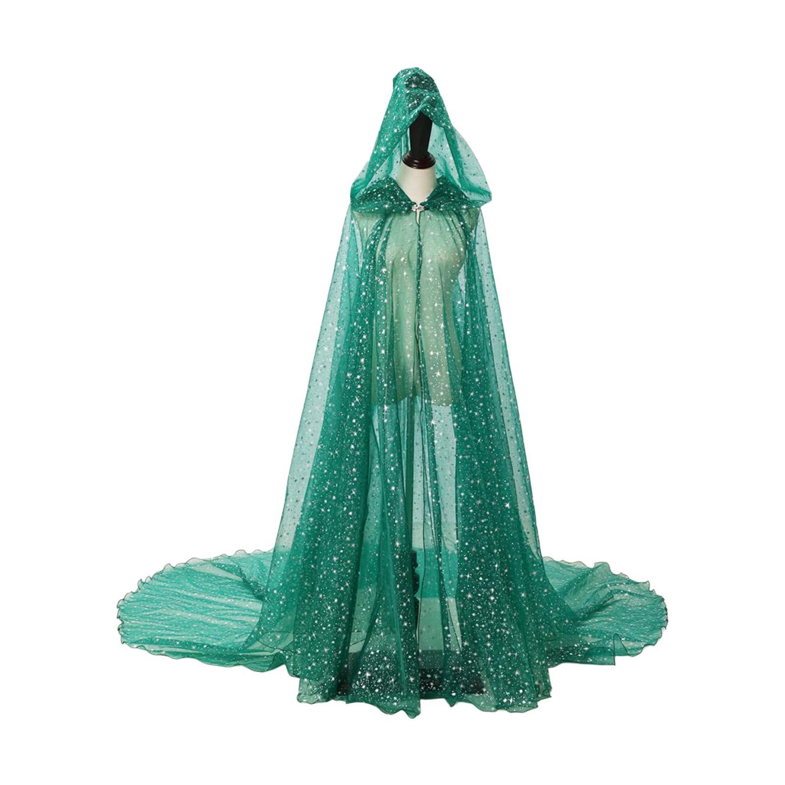 Hooded Cloak for Women Bridal Hooded Cloak Shiny Washable for Adults Soft Durable Costume Wedding Cape Tulle Cape