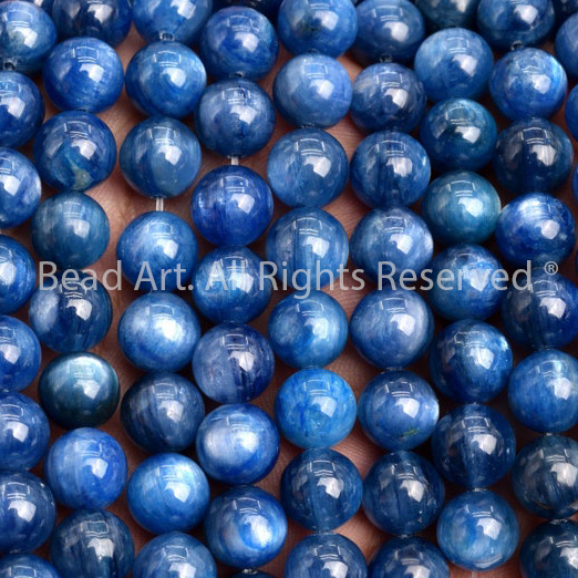 10MM Đá Kyanite Tự Nhiên Xanh Dương AA, Đá Phối Vòng Tay Phong Thuỷ, Làm Trang Sức, Chuỗi hạt , Mệnh Thuỷ, Mộc - Bead Art