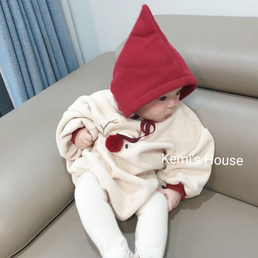 Set suit nỉ (kèm mũ) Noel cho bé