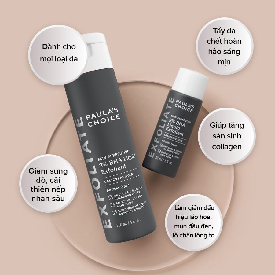 Dung Dịch Tẩy Tế Bào Chết 2% BHA Paula's Choice Skin Perfecting 2% BHA Liquid Exfoliant