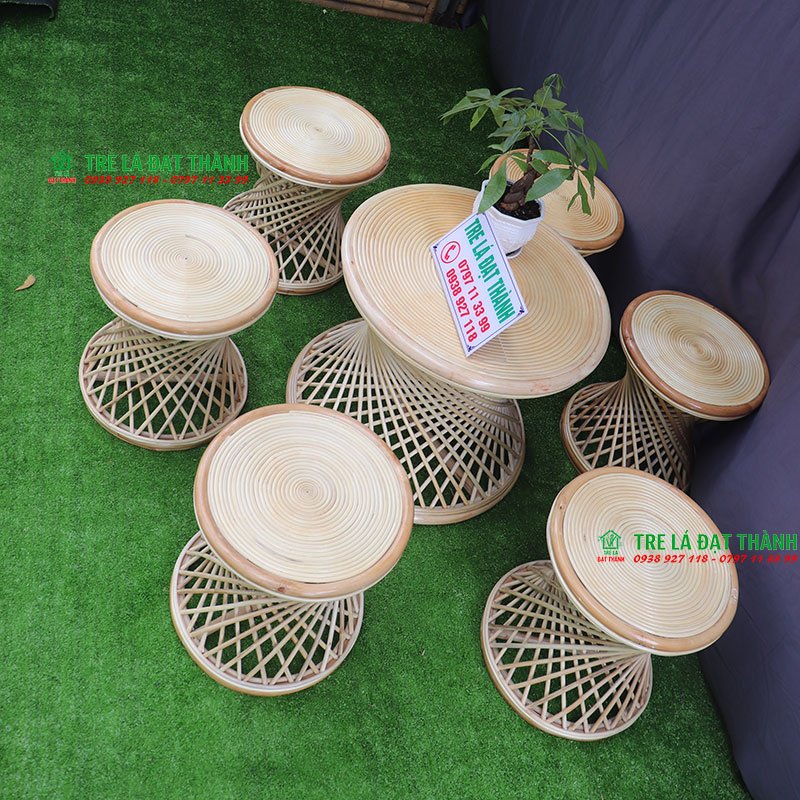 Đôn mây tròn, ghế mây tròn, đôn kê chậu cây bằng mây cao cấp