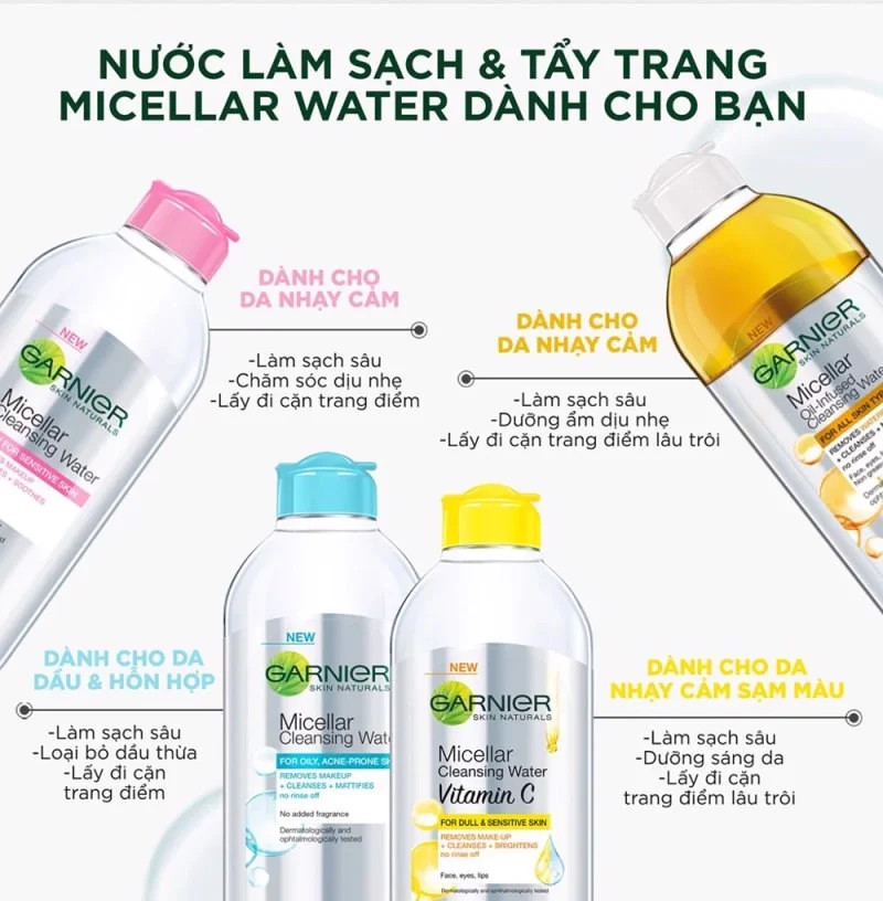 Nước Tẩy Trang Vitamin C Làm Sạch Sâu Và Trắng Sáng Cho Làn Da Micellar Water 400/125/50ml