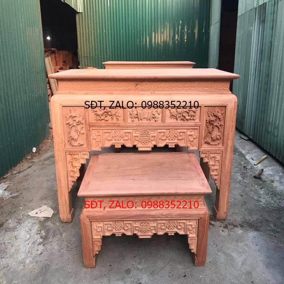 Án Gian Thờ Chân 12 Gỗ Hương Đá