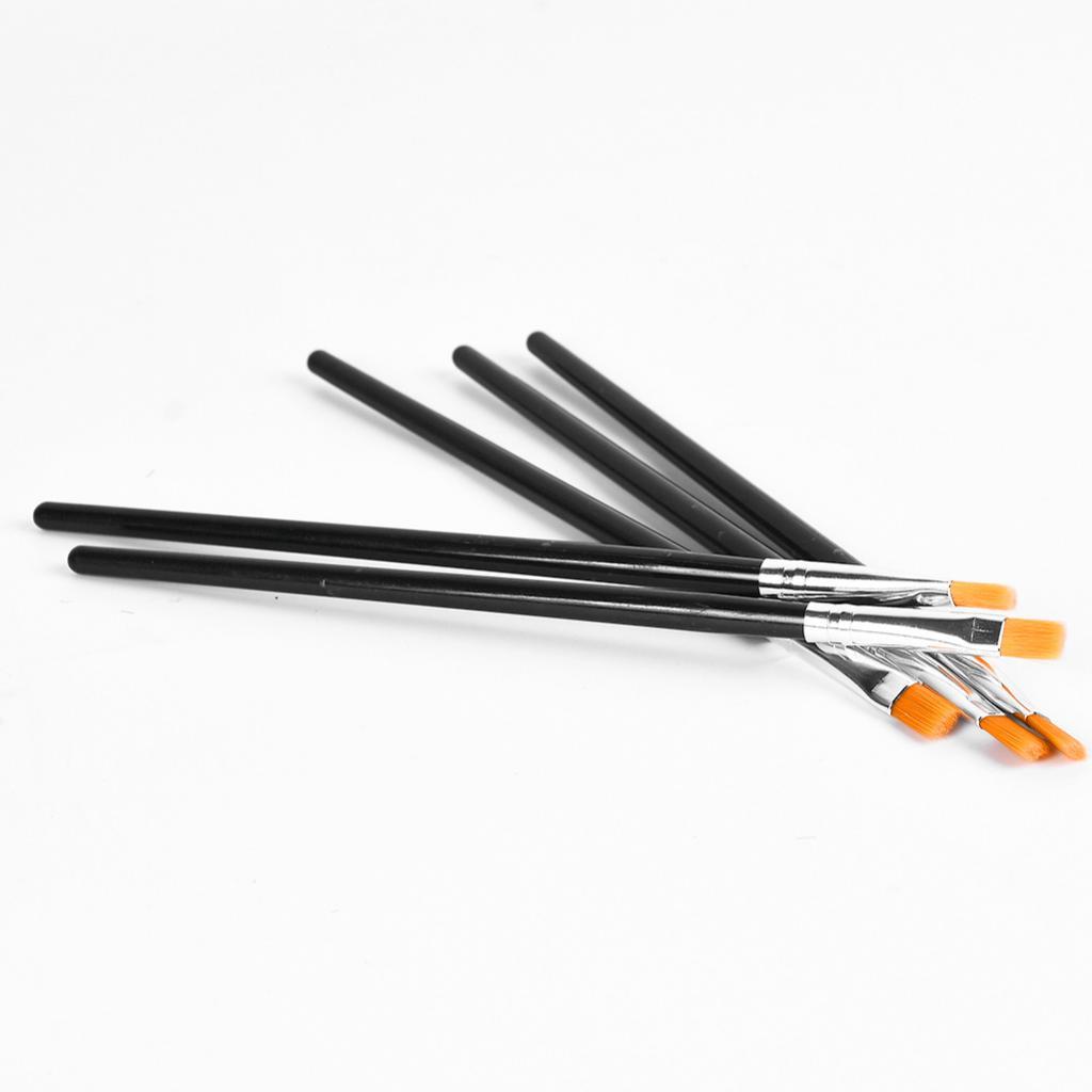 Paint Brushes Set, 5Pcs Flat Tip Paintbrushes Nylon Hair Artist Acrylic Paint Brushes for Acrylic Oil Watercolor, Face Nail Art, Miniature Detailing