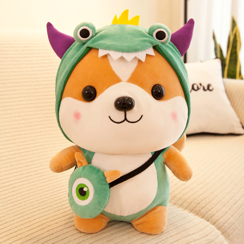 Thú Bông Chó Shiba Hóa Trang Monster Ngộ Nghĩnh Siêu Mịn 25cm