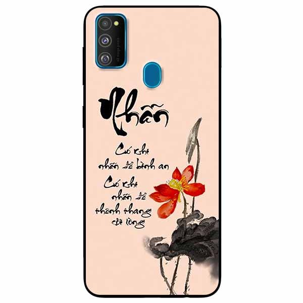 Ốp lưng in cho Samsung M30s Mẫu Thư Pháp Nhẫn Nền Hồng