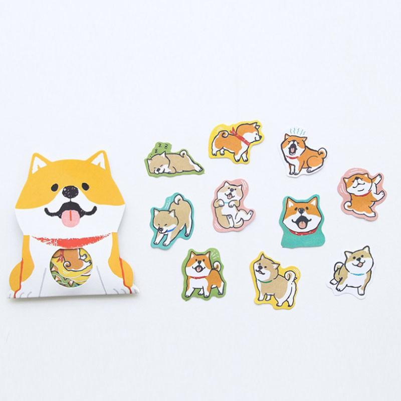 Bịch 30 Miếng Nhãn Dán Sticker Trang Trí Chó Shiba Inu &amp; Husky