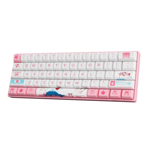 Bàn phím cơ AKKO 3068B Plus World Tour Tokyo R2 (Bluetooth 5.0 / Wireless 2.4Ghz / Hotswap / Foam tiêu âm / AKKO CS Jelly Pink) - Hàng Chính Hãng