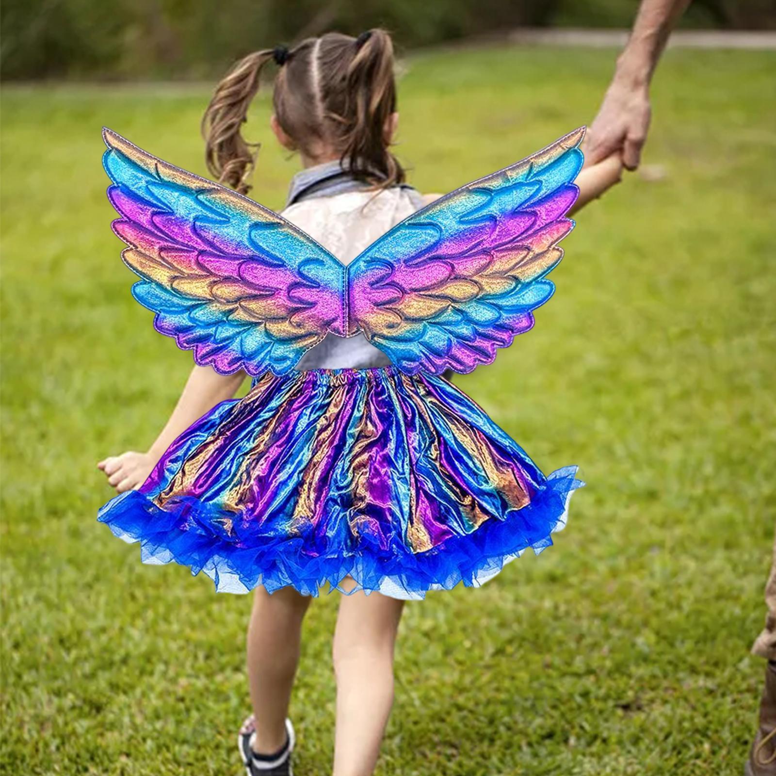 Girls Butterfly Wing Costume Dress up Fairy Tutus Apparel for Halloween Party