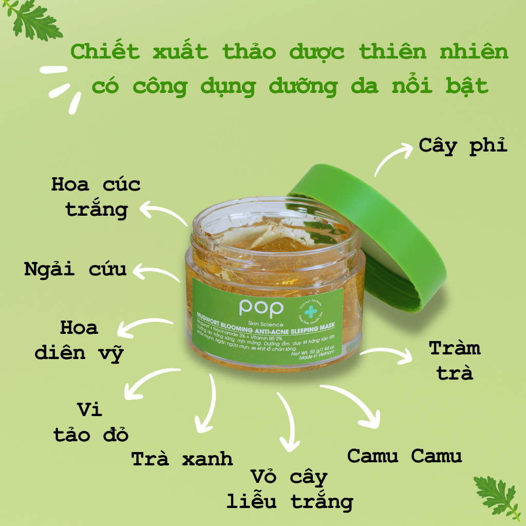 Mặt Nạ Ngủ Ngải Cứu Ngừa Mụn Sáng Da POP